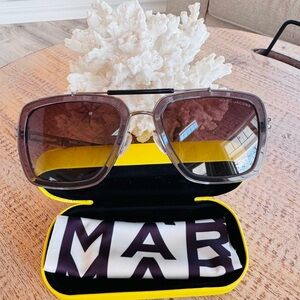 Authentic Marc Jacobs Transparent Unisex Frame Sunglasses with Gradient Lenses